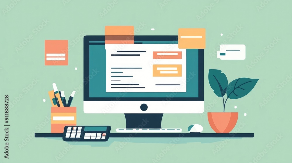 Poster automated billing and recurring digital payments with clean and minimal flat design efficient financ