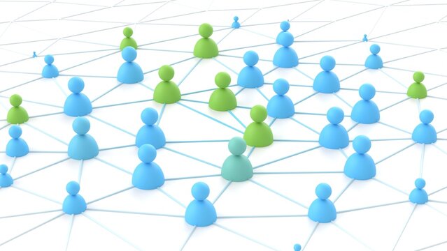 social media network community plexus 3d illustration. Can be used to represent cyberspace global communication, telecommunications speech bubble or users online