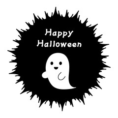 シンプルでかわいいオバケのハロウィンのフレーム