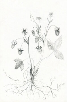  wild strawberry drawing