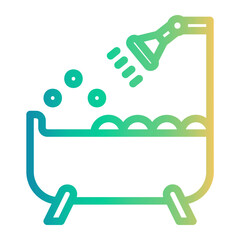 bathtub Line Gradient Icon