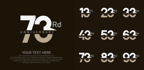 anniversary set logo style with brown and white color for company celebration moment