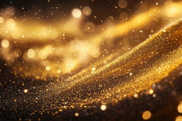 Obraz premium A gold and black background with a lot of glitter. The glitter is scattered all over the background, giving it a shiny and glamorous appearance