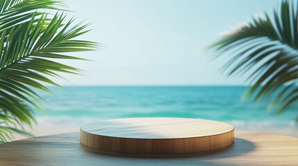 Obraz premium Tropical Style Platform with the Ocean as the Background