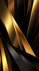 Obraz premium Digital technology black gold holographic curve abstract poster background
