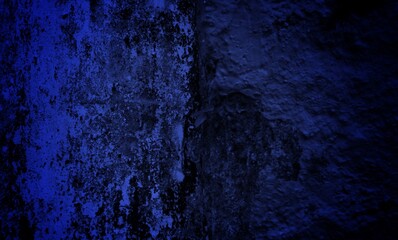 Old cracked wall background, dirty grunge texture. Paint peeling plaster walls. the cement walls are broken blue paint and peel off the paint
