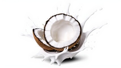 Coconut oil splash isolated on white background.