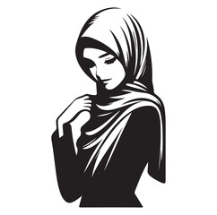 hijab style standing style silhouette vector illustration design.