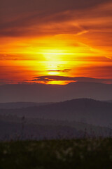 sunset in the mountains