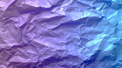 Obraz premium Unique violet and blue gradient crumpled textured paper for creative backgrounds