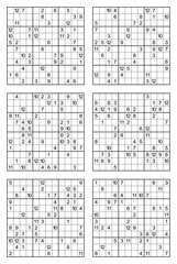 12X12 Sudoku game set medium difficult.