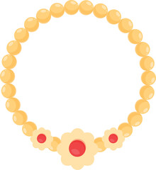 Beautiful gold necklace featuring a floral pendant with red gemstones, perfect for adding a touch of elegance to any outfit