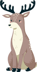 Cute Winter Deer Illustration