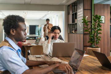 Focused Work In Modern Office