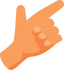 Cartoon hand is pointing with the index finger extended