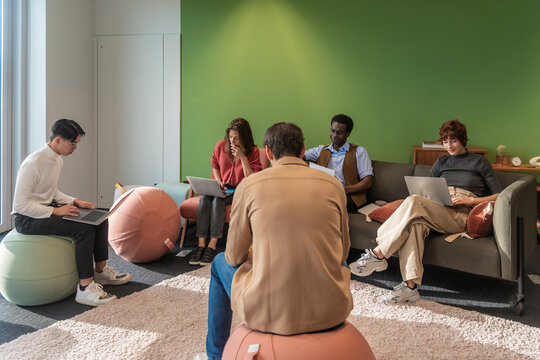 Office Collaboration With Laptops