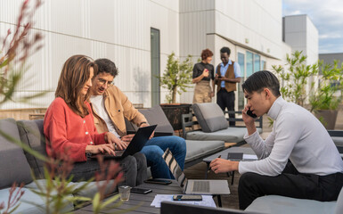 Team Meeting On Outdoor Terrace