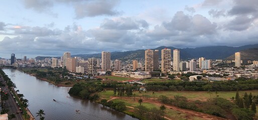 panorama of waikiki city in Hawaii