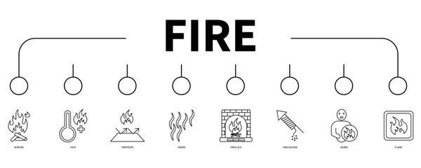 fire banner web icon vector illustration concept