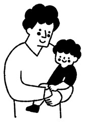 Father holding boy while smiling_2