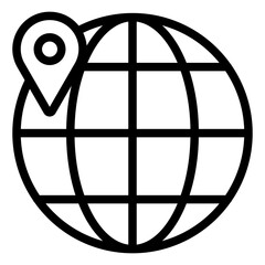 World Icon in Line Style