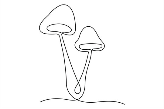 recommend clip art:  Mushroom continuous one single line drawing of Nature mushroom vector art illustration
                    