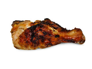 Grilled Chicken leg piece Isolated on white background