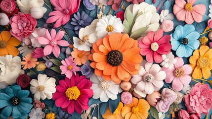 Fototapeta premium A closeup of a finished wildflower bouquet, with intricate details and vibrant colors
