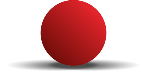 Red paper circle and shadow. Element for design