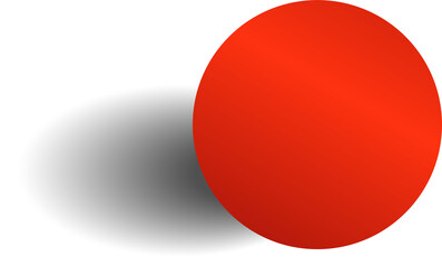 Red paper circle and shadow. Element for design