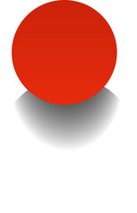 Red paper circle and shadow. Element for design