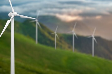 A wind turbine to energy at outdoor background