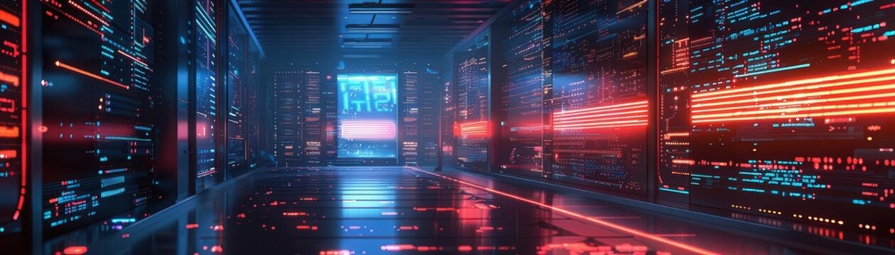 Script development in a futuristic IDE, side view, depicting robust software engineering, cybernetic tone, Analogous Color Scheme