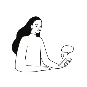 Woman messaging on a phone