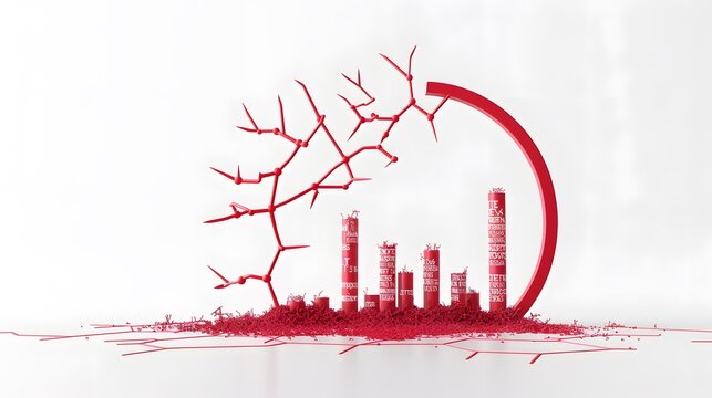 A stark graph showing a deep economic decline, with "Austerity Measures" in bold, representing crisis and depression.