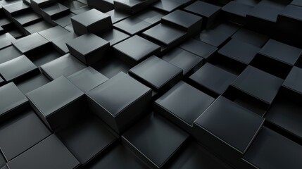 Black Cubes Abstract Background: A Study in Geometric Design