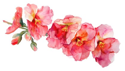 Camellia flowers on a white background.