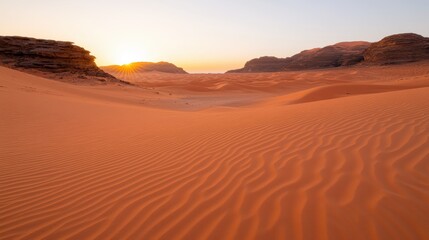Breathtaking sunset over the vast desert landscape