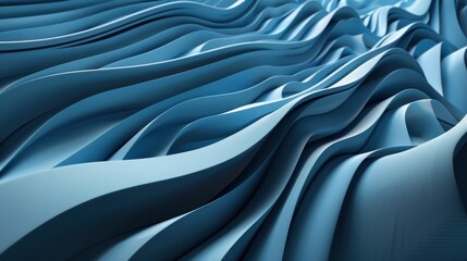 Obraz premium Abstract blue wave background. Smooth minimal design. .