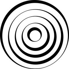 Concentric circles. Round line pattern
