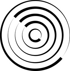 Concentric circles. Round line pattern