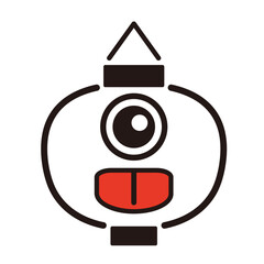 提灯のおばけのアイコンイラスト