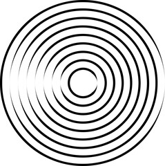 Concentric circles. Round line pattern