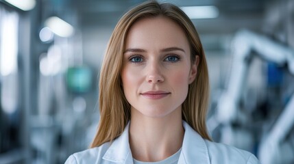 Fototapeta premium Professional woman in a white lab coat