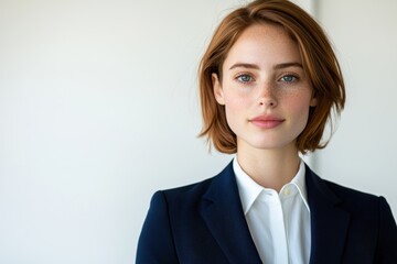 Confident young professional woman in business attire