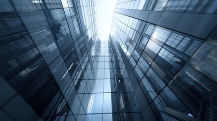 Modern Glass Skyscrapers Reach for the Sky: Architecture, Cityscape, Buildings, Urban, Windows, Business, Office, Reflection, Steel, Modern