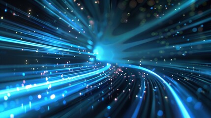 Blue Data Stream: Technology, Speed, Communication, Network