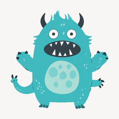 Fototapeta premium cute cartoon monster character illustration vector