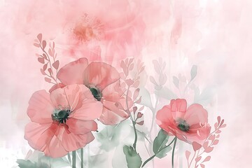 Naklejka premium Watercolor flowers set. Hand painted floral design elements isolated on white background.