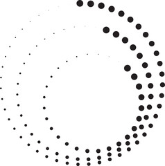 Halftone circular dotted spiral. Design element